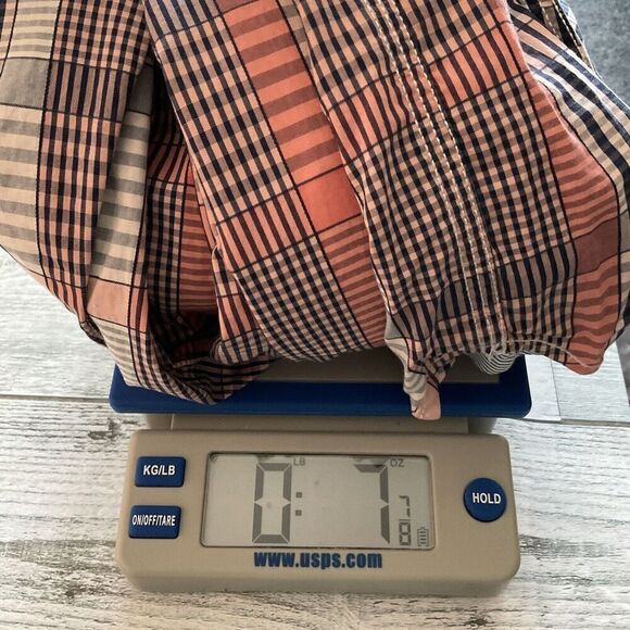 Tommy Bahama Jeans Men’s Medium Orange Western Plaid Long Sleeve‎ Button Down - Picture 11 of 11